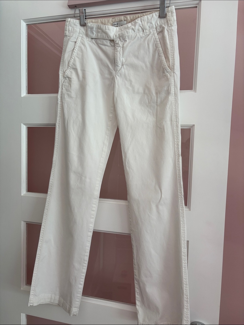 Vince Off-White Straight-Leg Pants